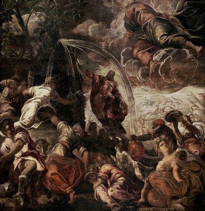 Moses Striking Water from the Rock by Jacopo Robusti Tintoretto